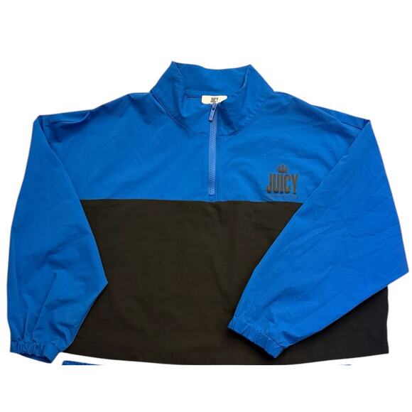 Juicy Couture Blue and Black Track Suit 2X/3X Two Piece Boxy Top Pull on Pants - Picture 7 of 8